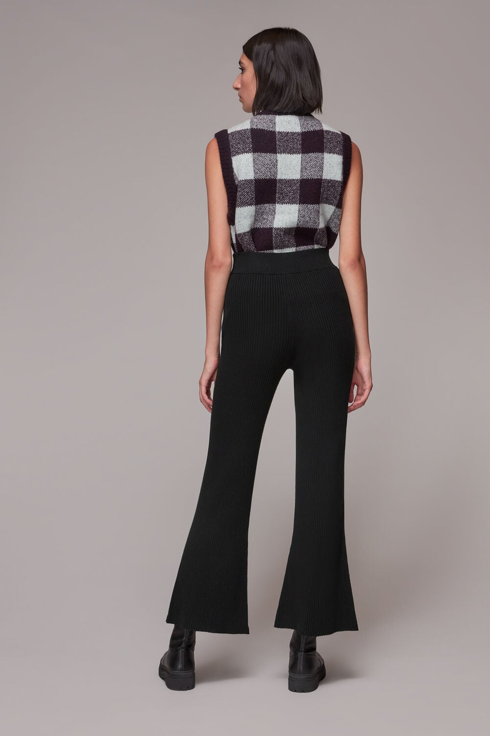 Knitted Ribbed Flare Trouser