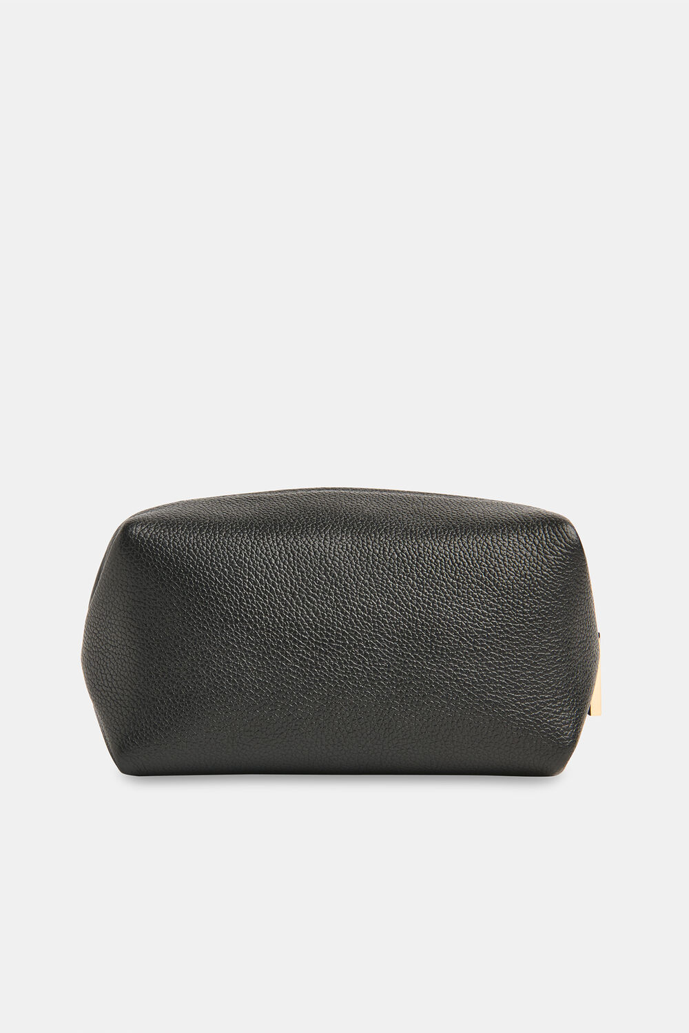 Black Ria Mini Leather Zip Pouch