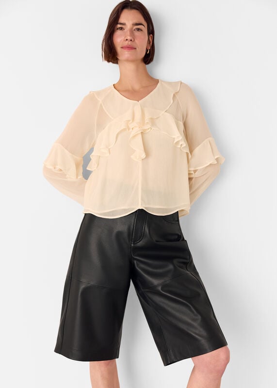 Ivory Ruffle Frill Blouse