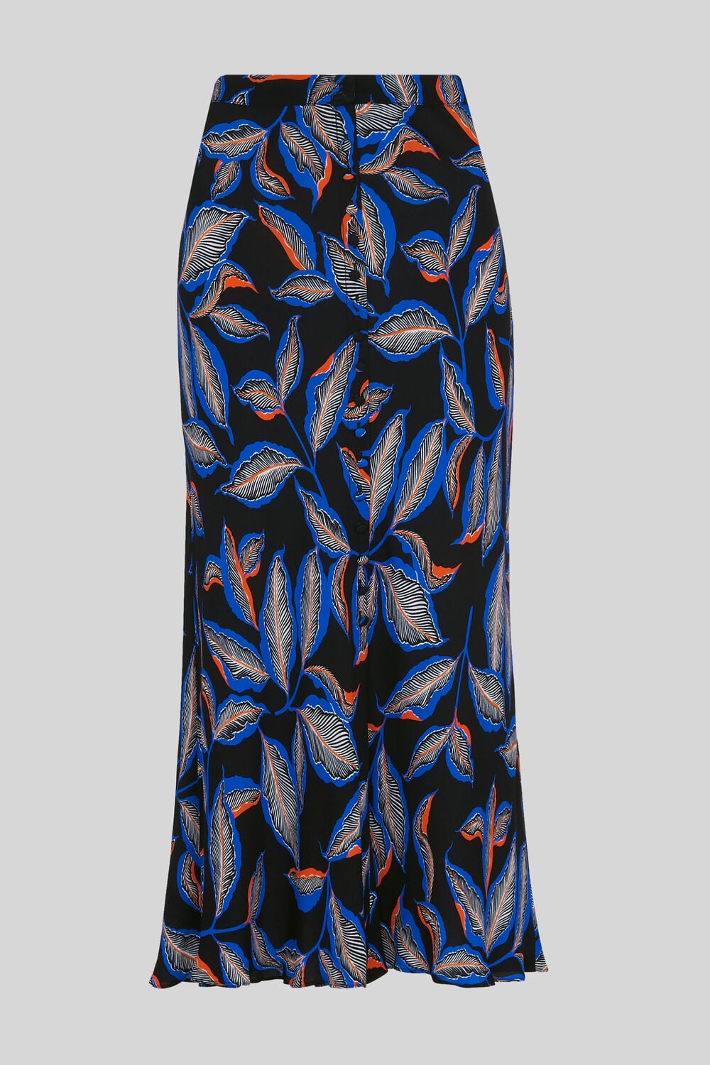 Autumn Leaf Print Skirt Black/Multi
