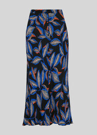 Autumn Leaf Print Skirt Black/Multi
