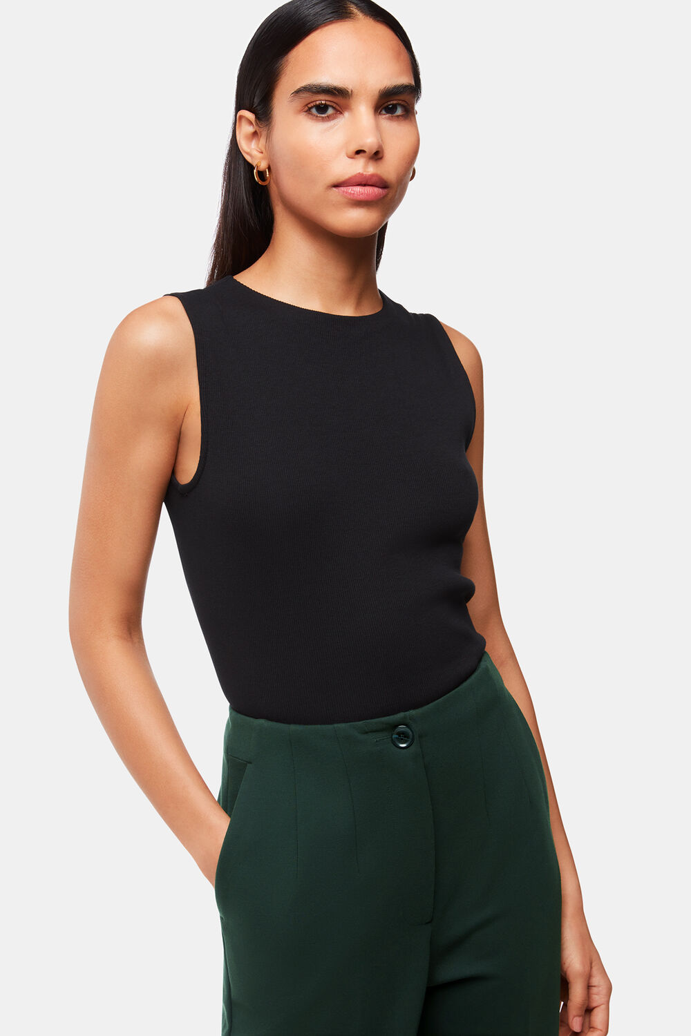 Dark Green Lila Ponte Trouser