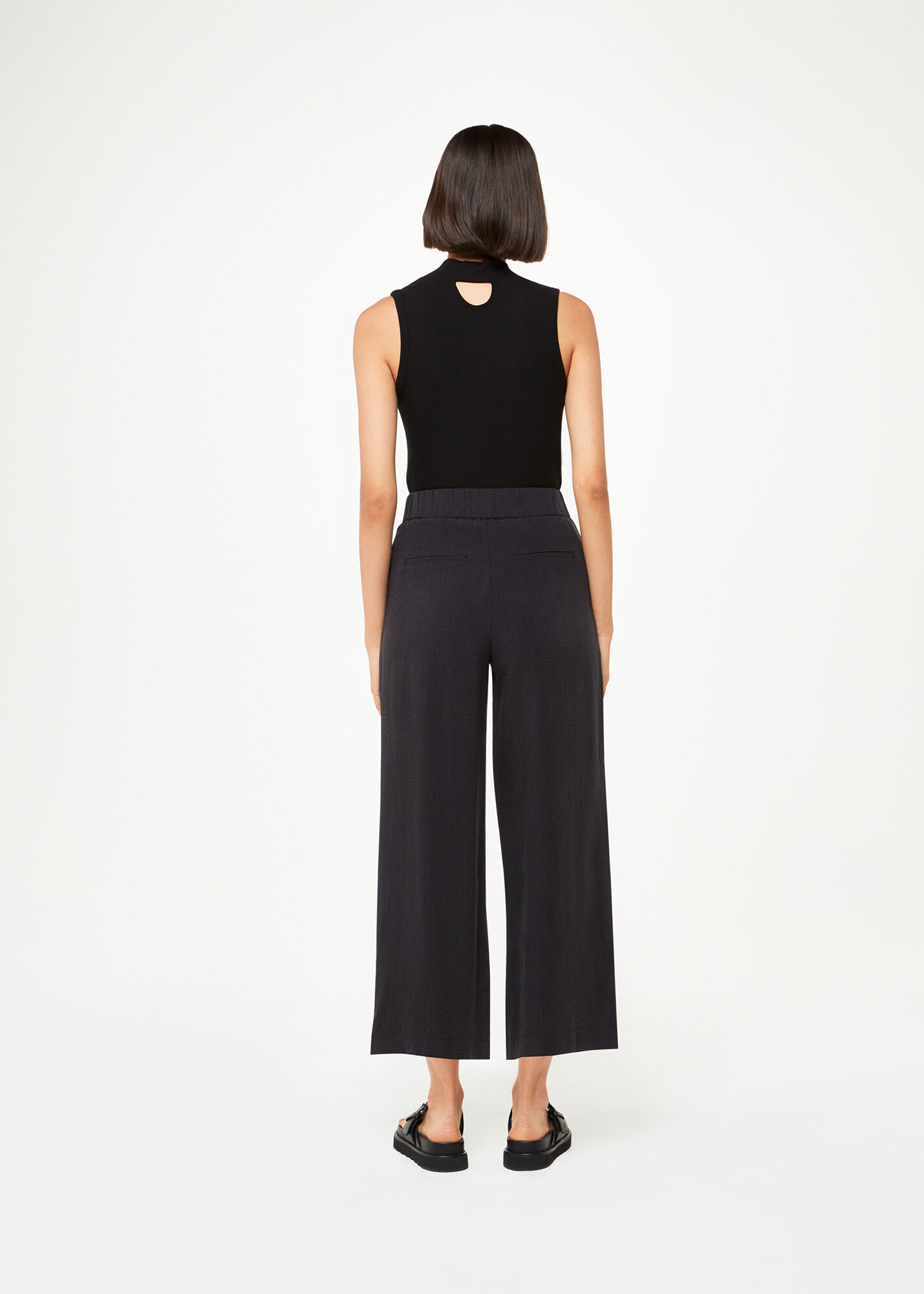 Black side cheap zip trousers