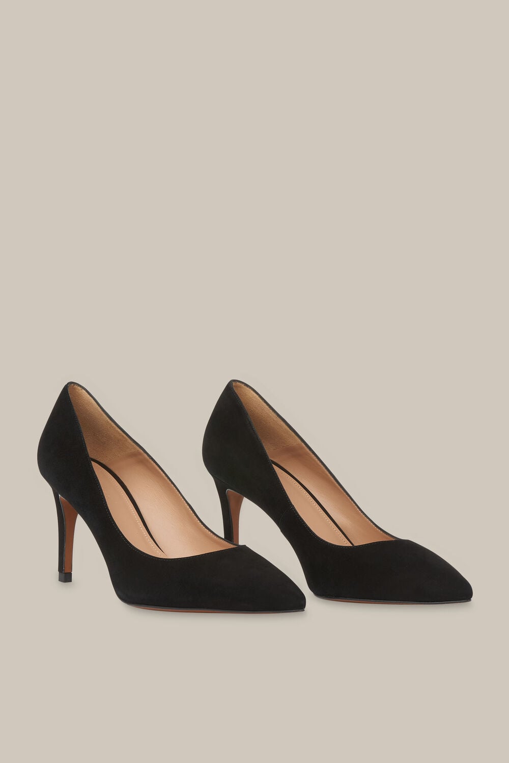 Black Cari Mid Suede Point Pump