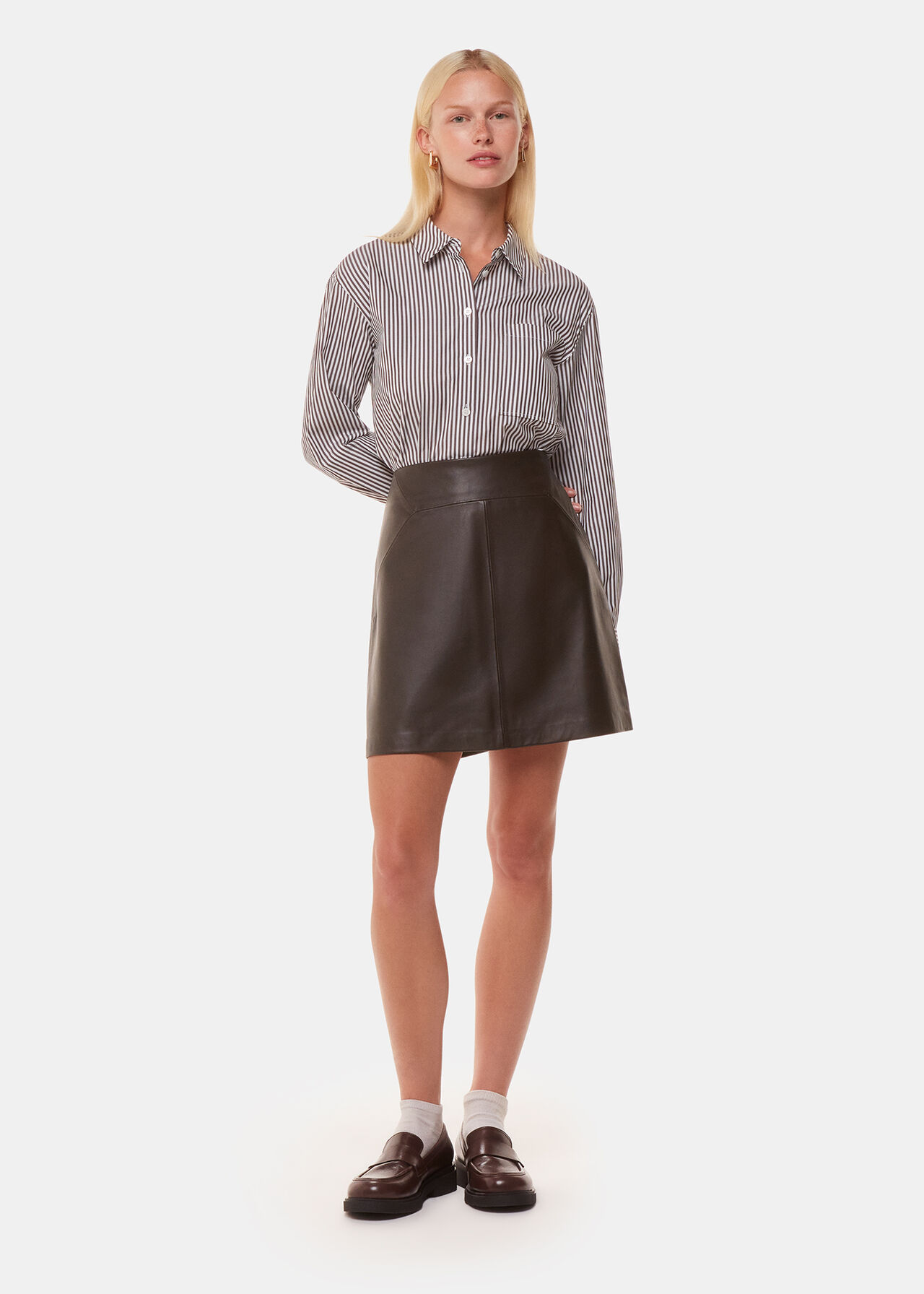 Leather A line Skirt