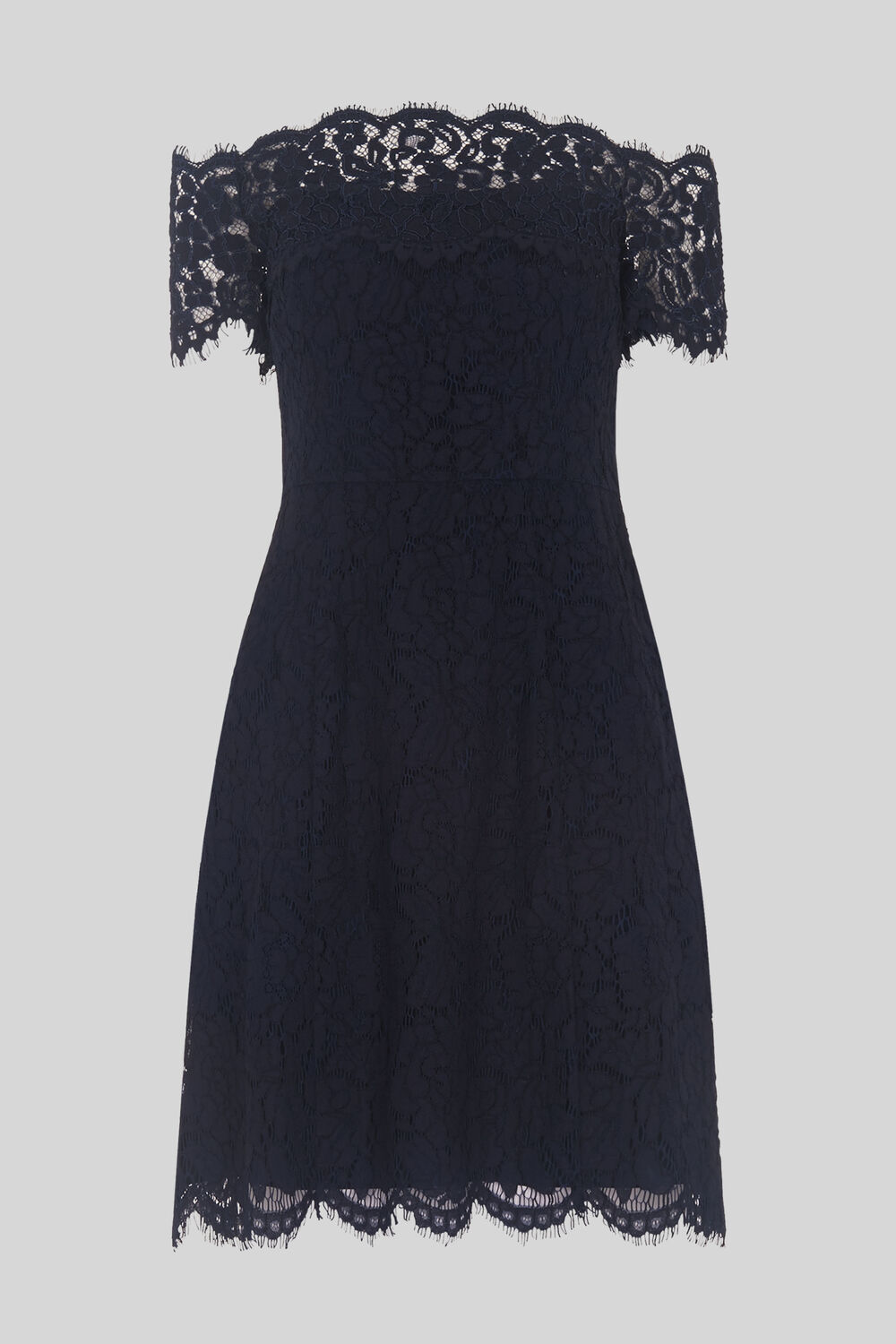 Off Shoulder Lace Dress Navy