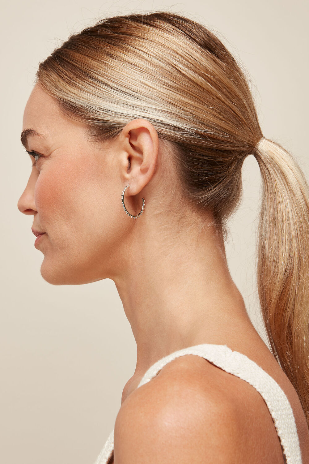 Studded Classic Hoop