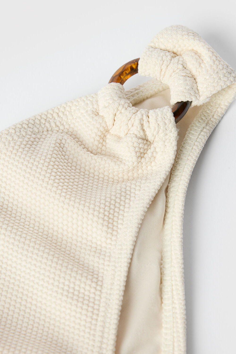 Ivory Ring Detail Bikini Bottom