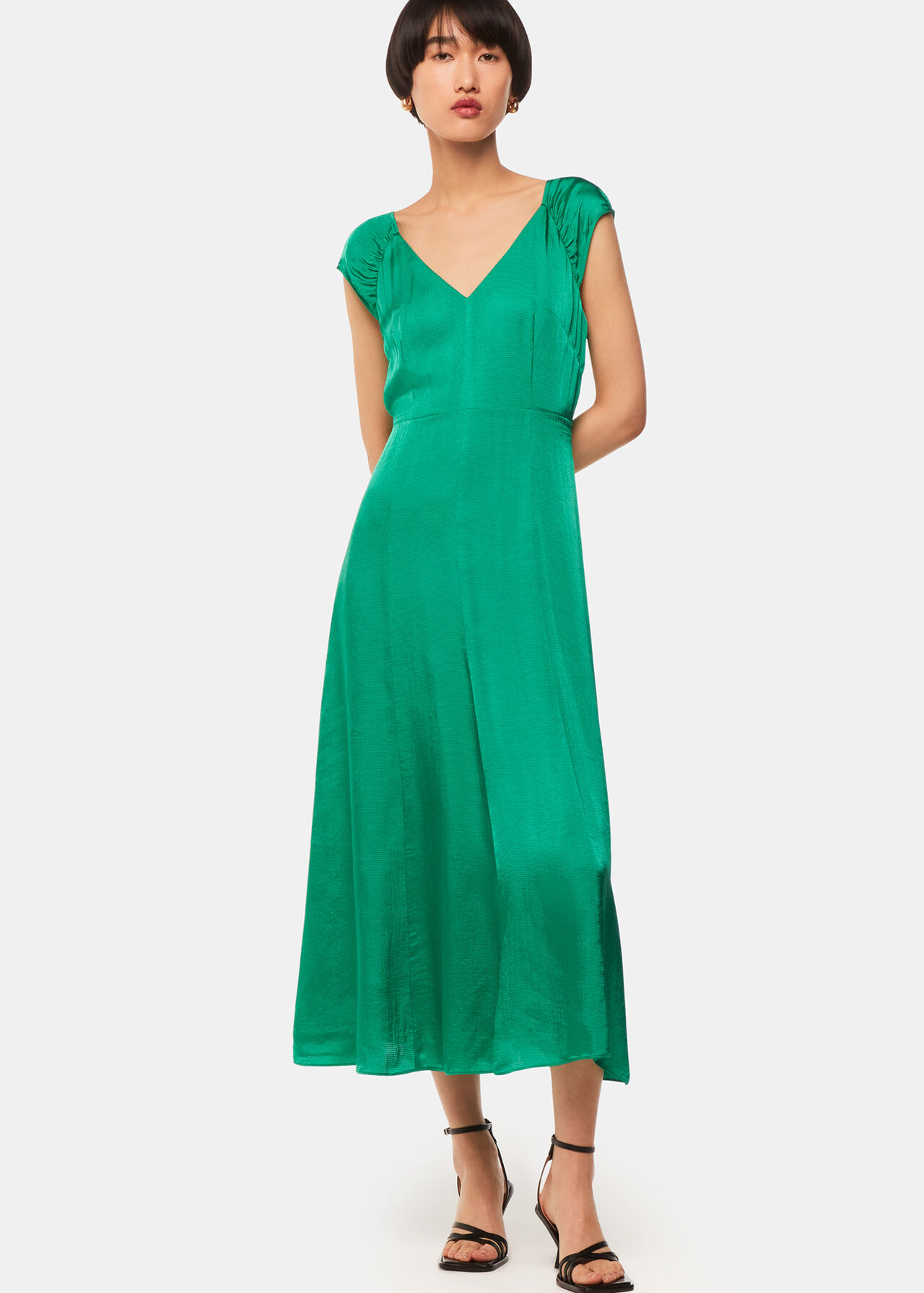 Arie Hammered Satin Midi Dress