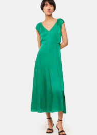 Arie Hammered Satin Midi Dress