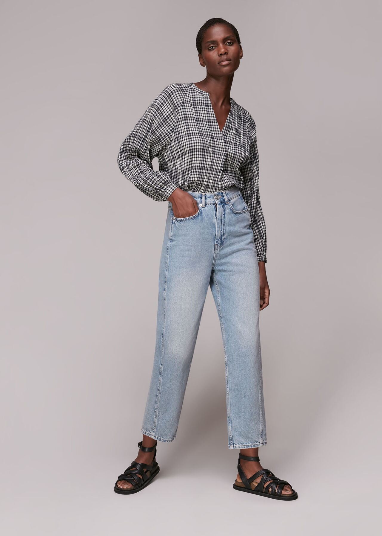 Tatum Check Oversized Top