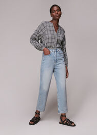 Tatum Check Oversized Top