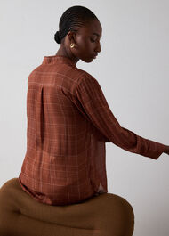 Etched Check Sheer Shirt