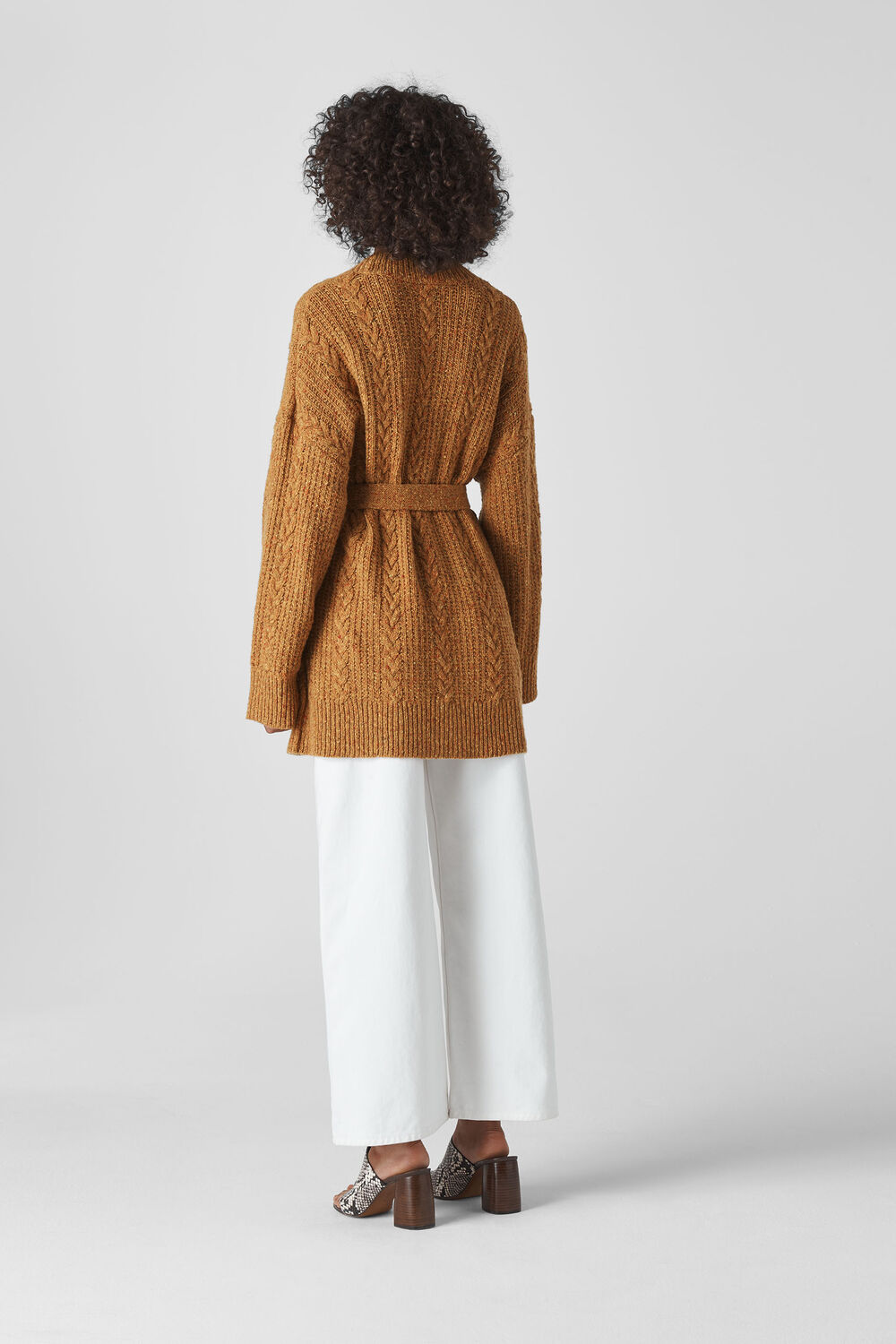Oversized Cable Cardigan Yellow