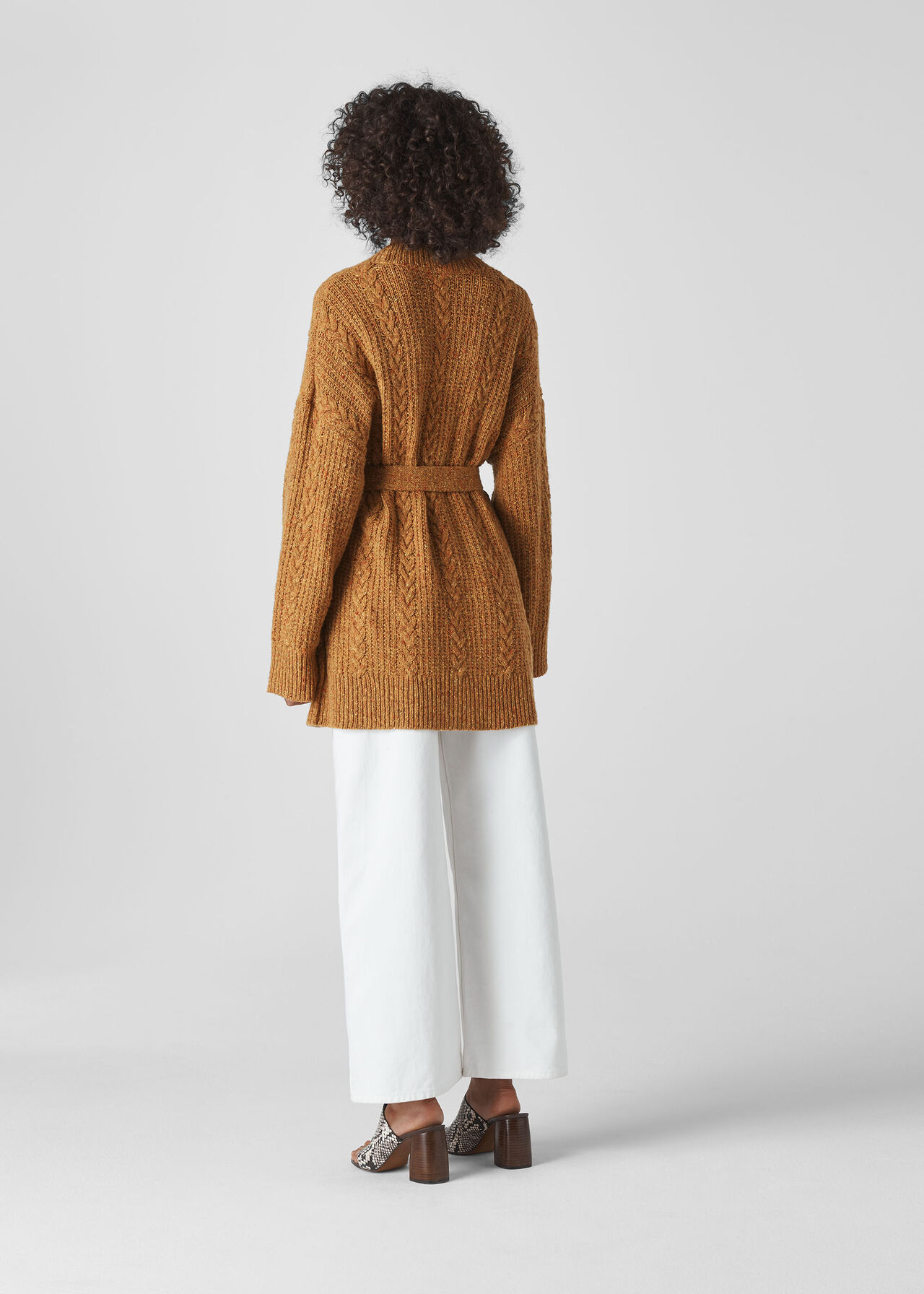 Oversized Cable Cardigan Yellow