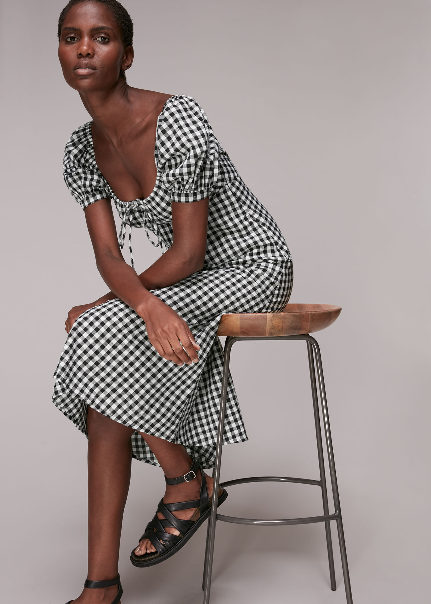 Whistles check button through dress new arrivals