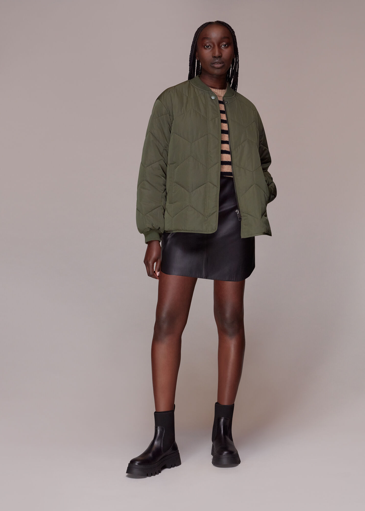 Navy/Multi Eden Stripe Ribbed Jumper WHISTLES Whistles UK