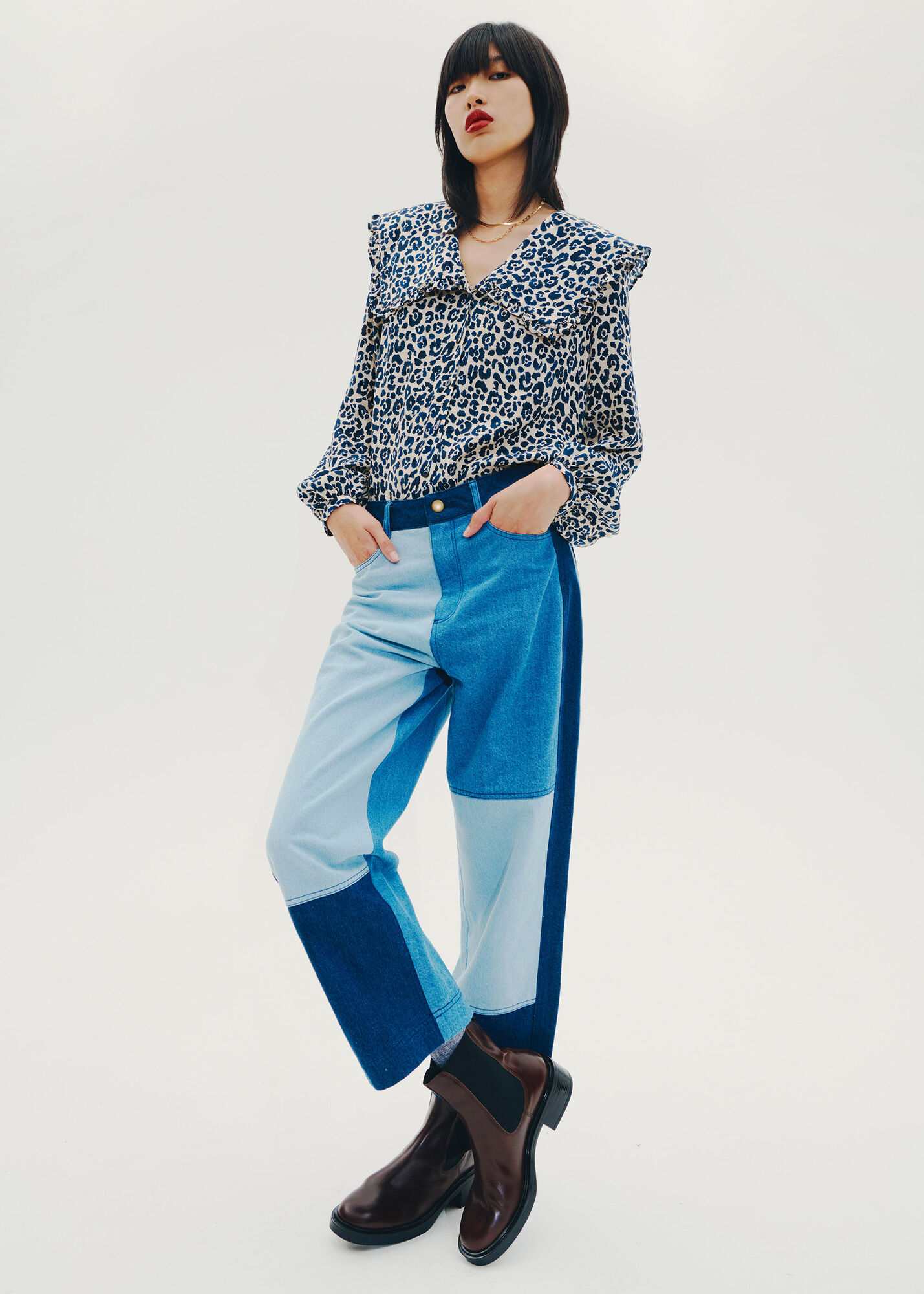 Denim Patchwork Jean WHISTLES