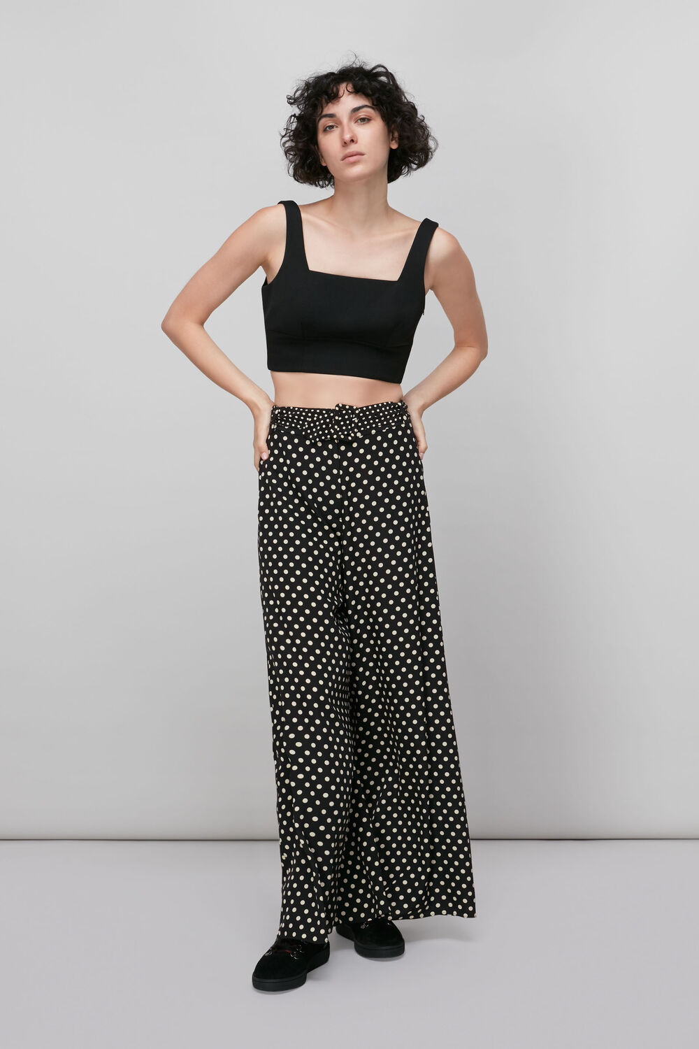 Spot Silk Palazzo Trouser