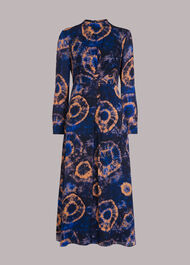 Elena Tie Dye Silk Midi Dress