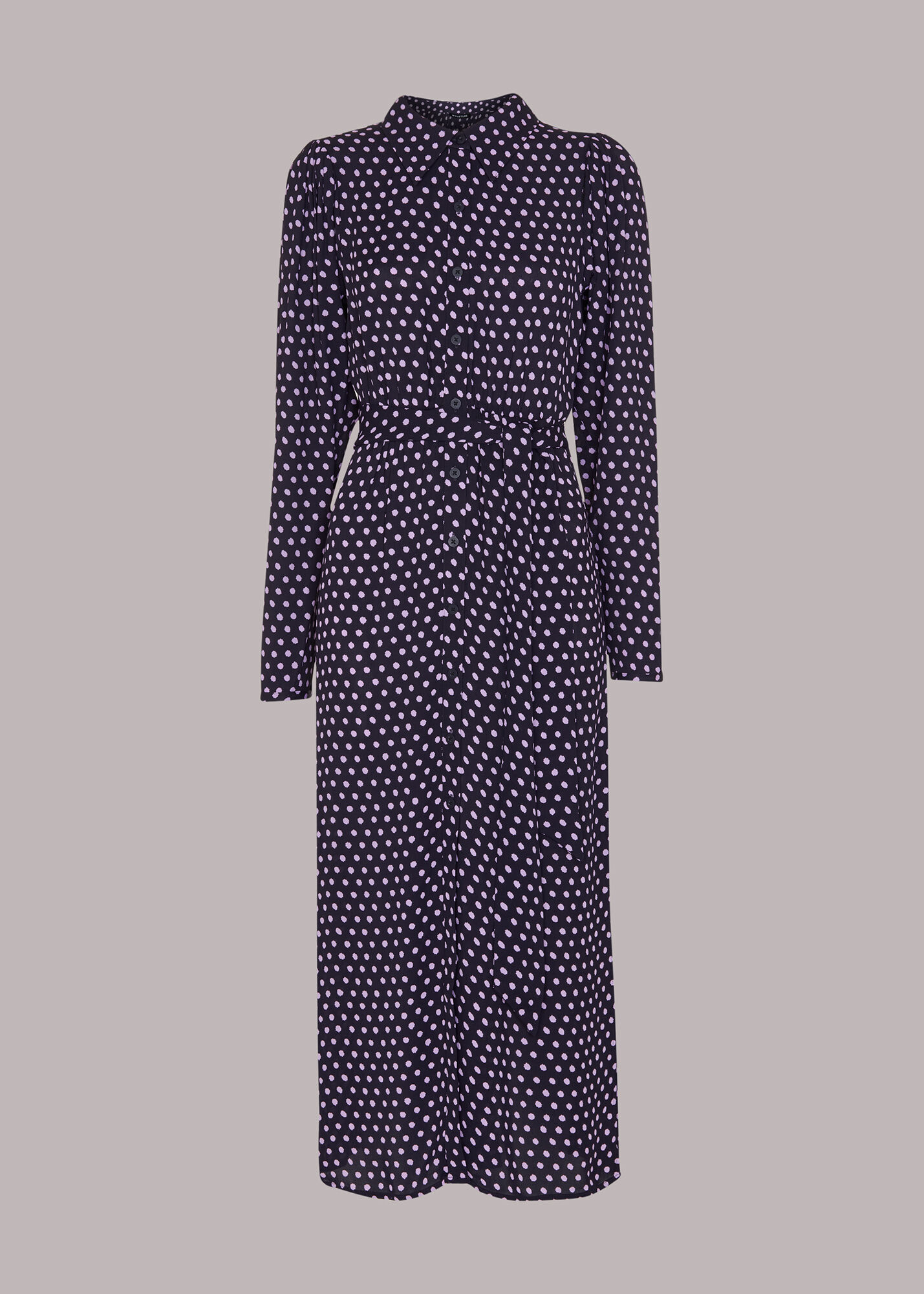 Multicolour Dotted Spot Print Shirt Dress WHISTLES Whistles ROW