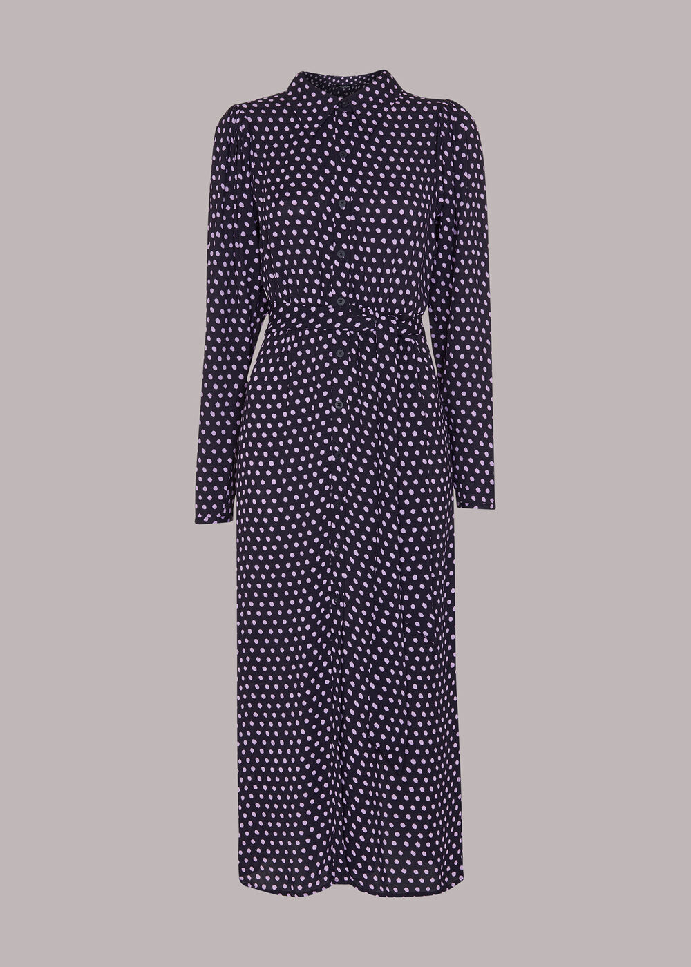 Dotted Spot Print Shirt Dress