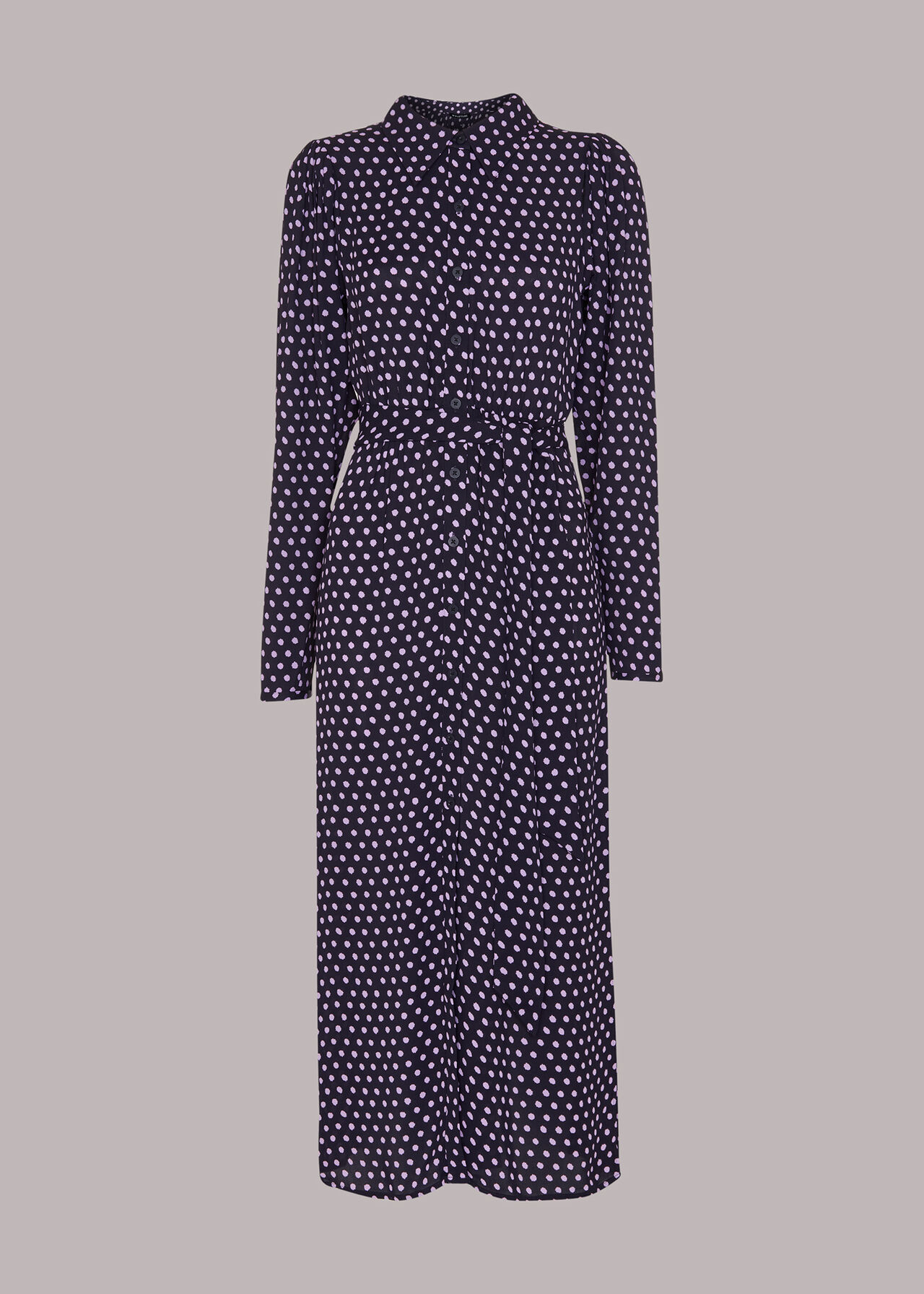 Dotted Spot Print Shirt Dress