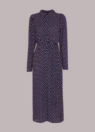 Dotted Spot Print Shirt Dress