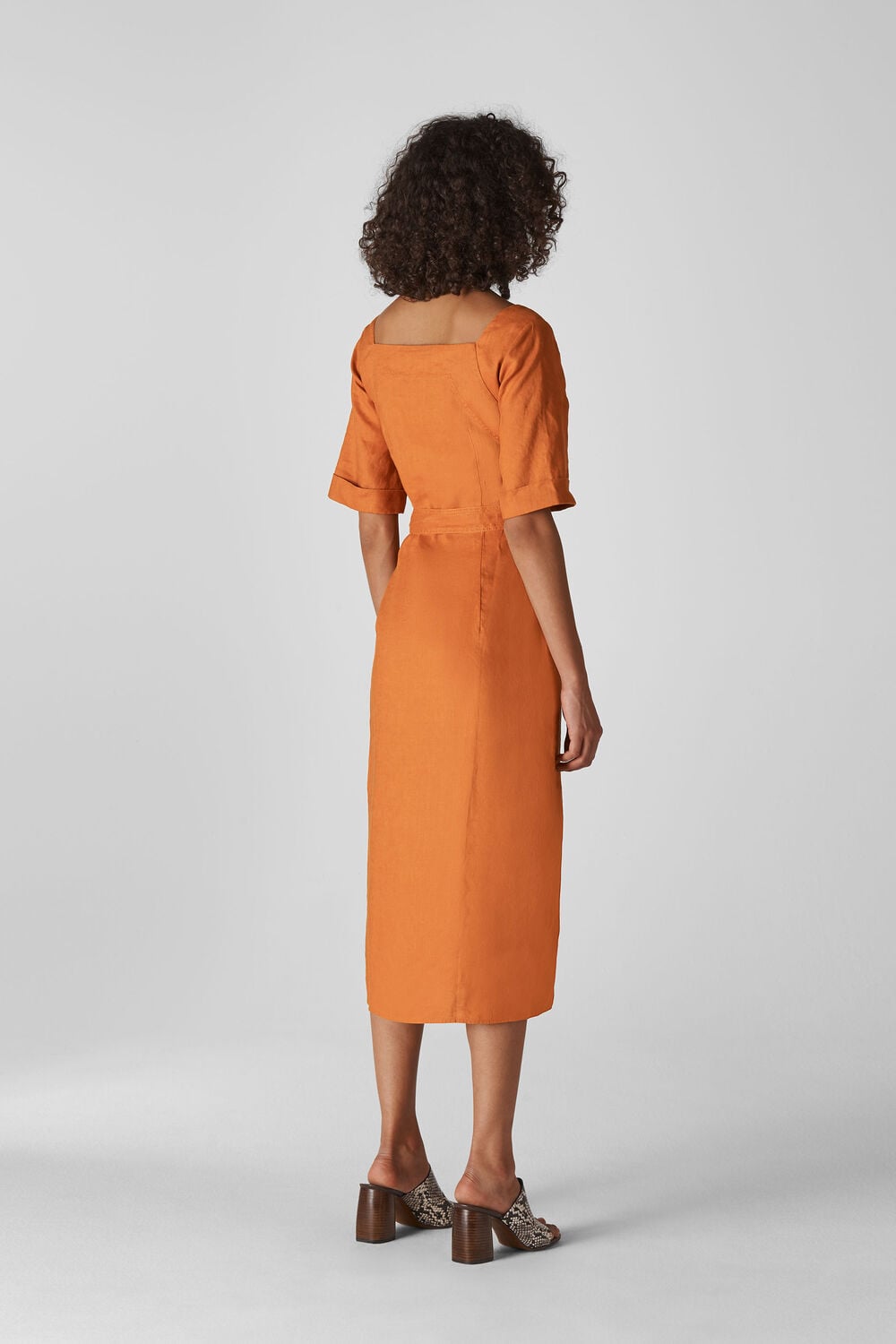 Ambika Linen Dress Rust