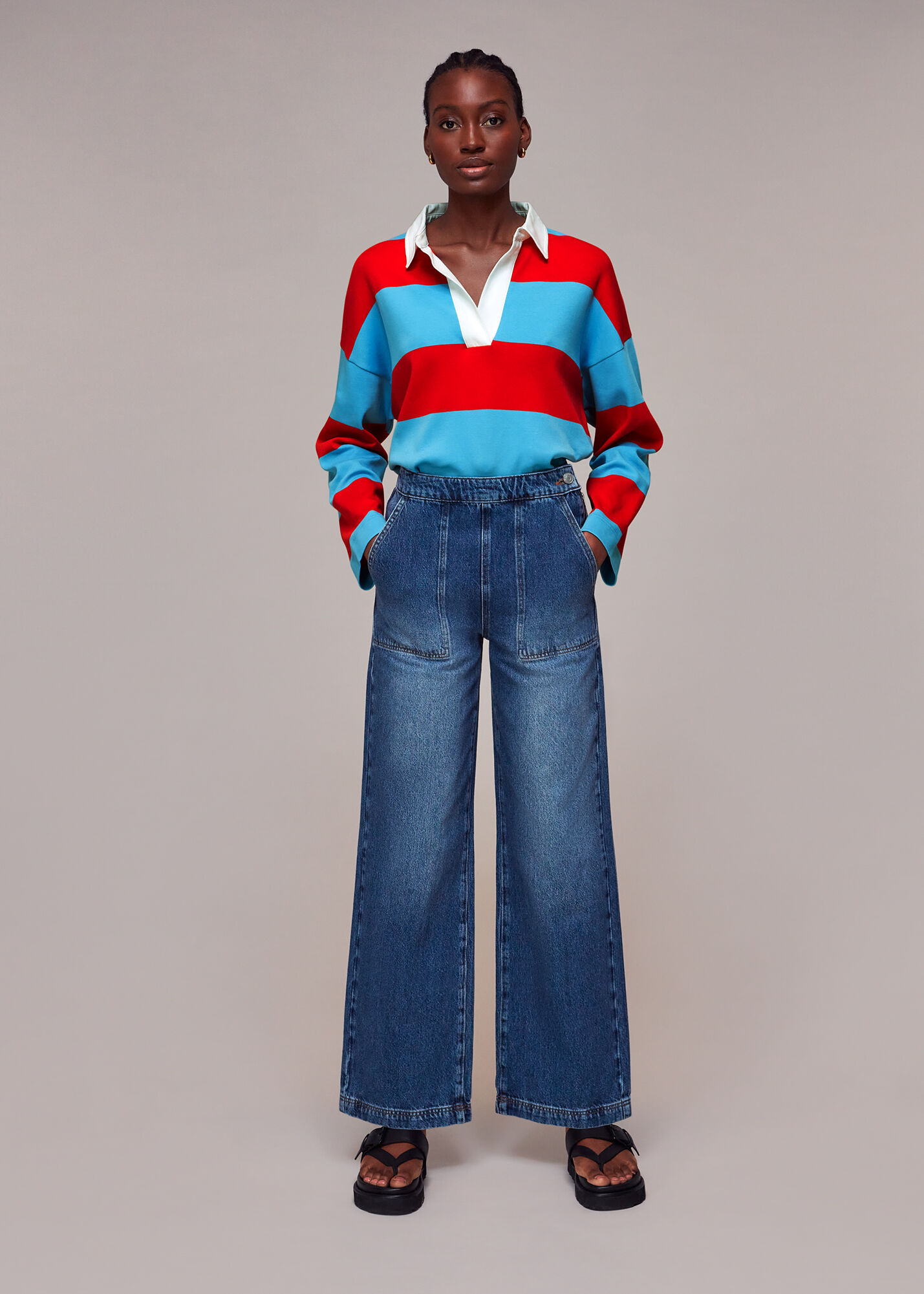 Red/Multi Rugby Shirt | WHISTLES | Whistles US |