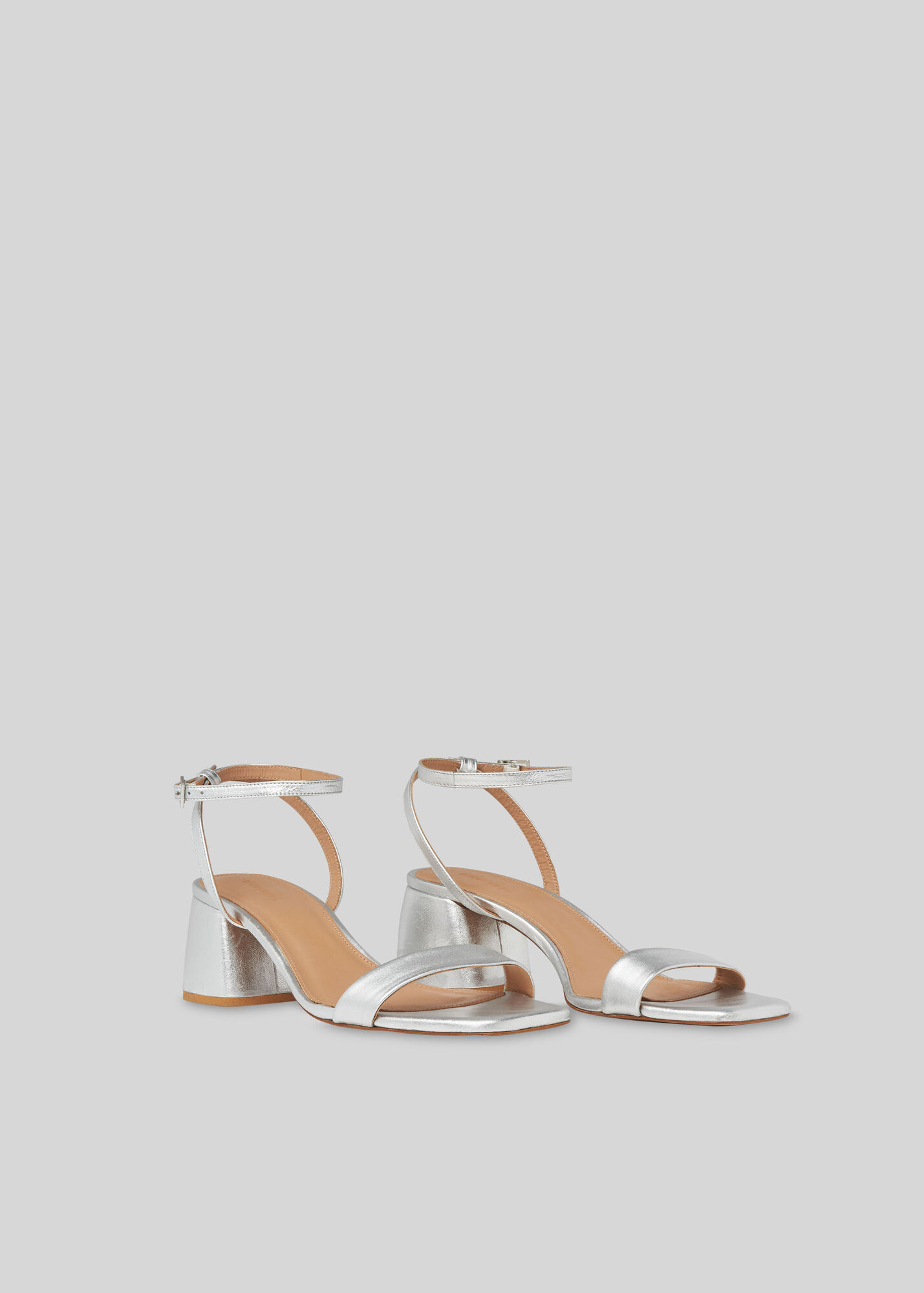 Silver Hale Block Heel Sandal | WHISTLES