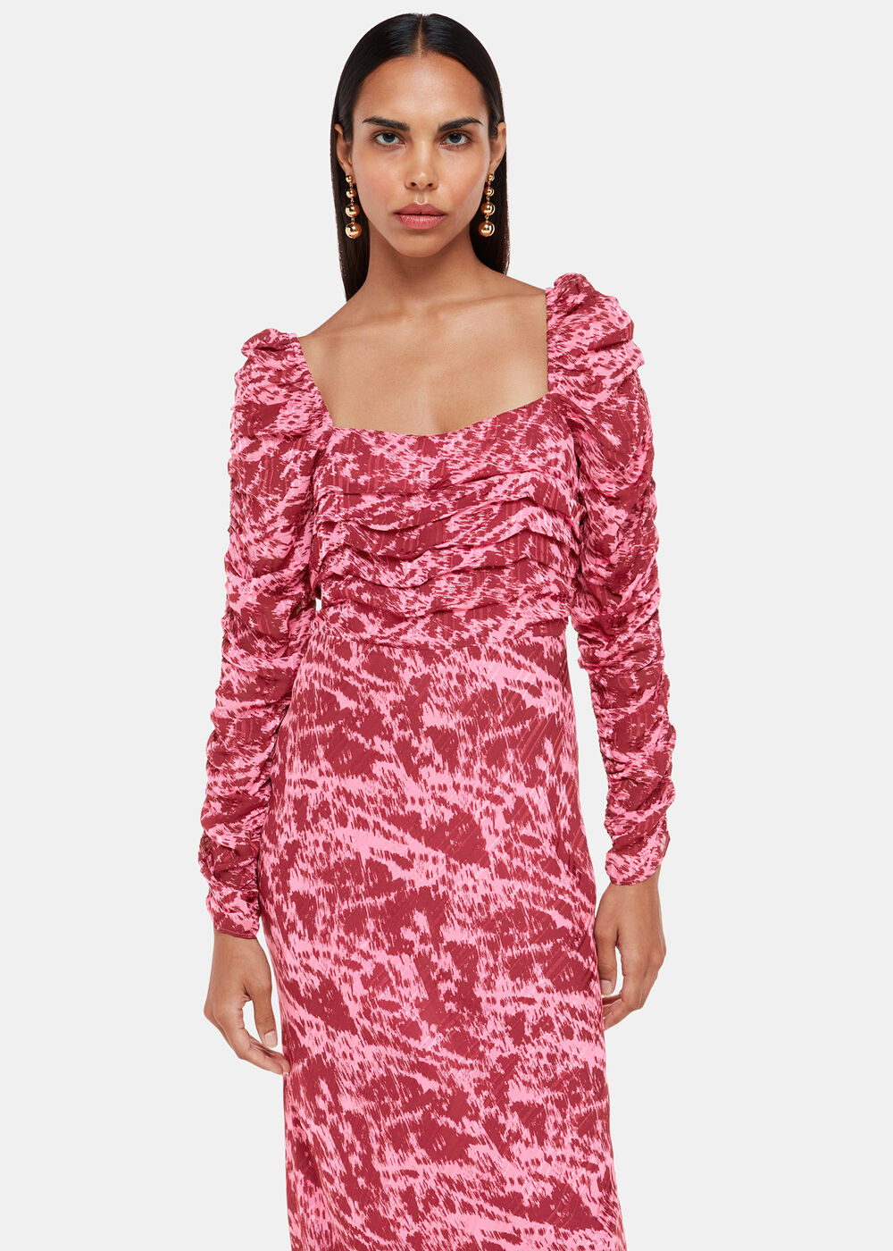 Jonie Sleek Texture Midi Dress