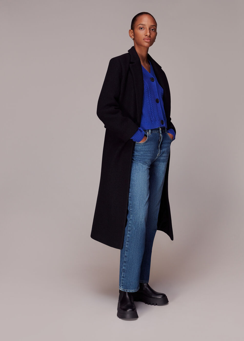 Cropped Cable Cardigan