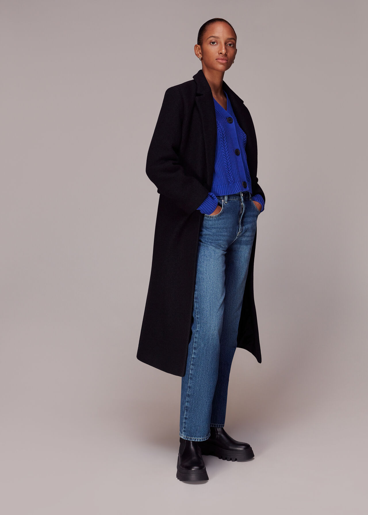 Cropped Cable Cardigan