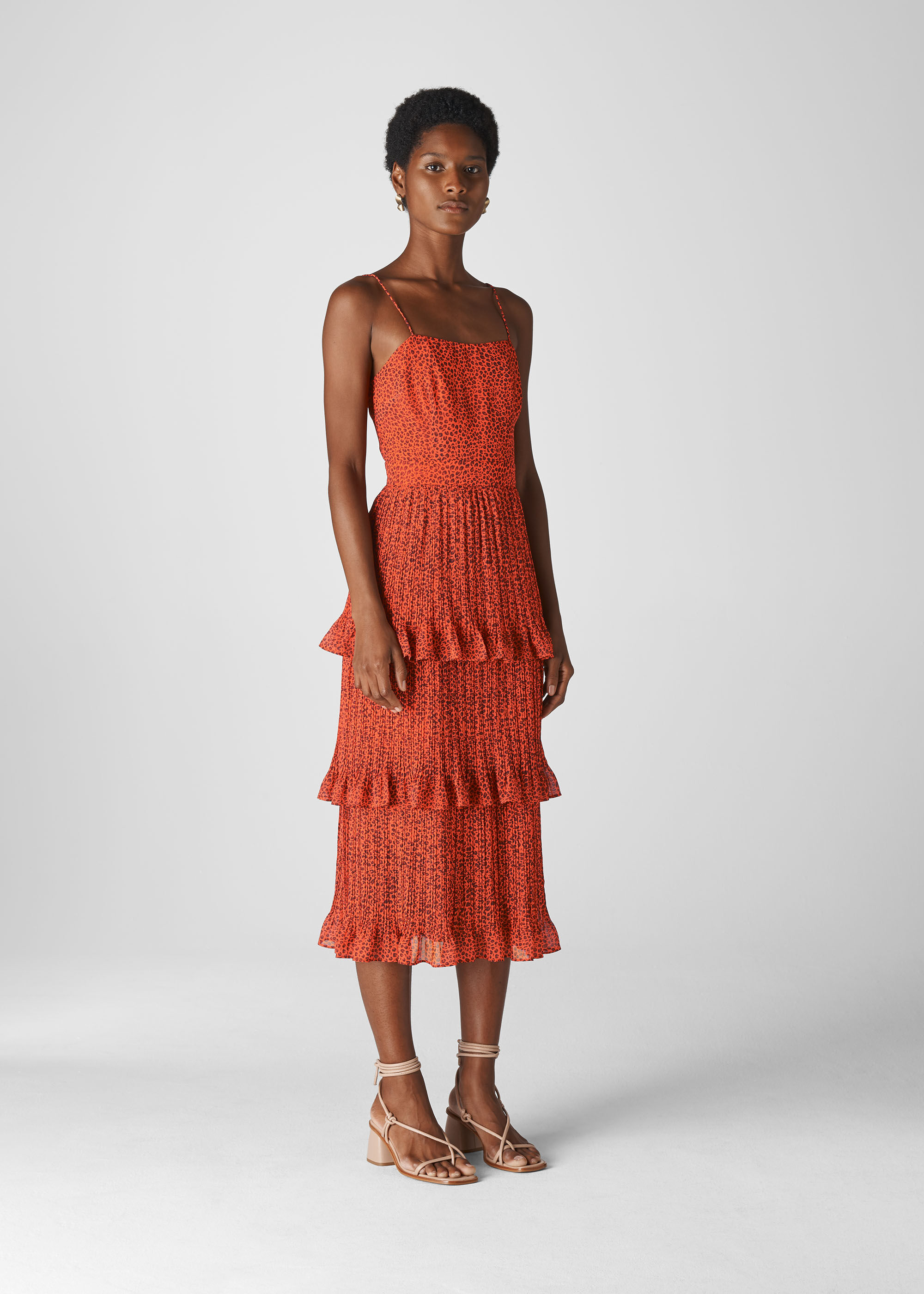 Flame Mini Leopard Pleated Dress