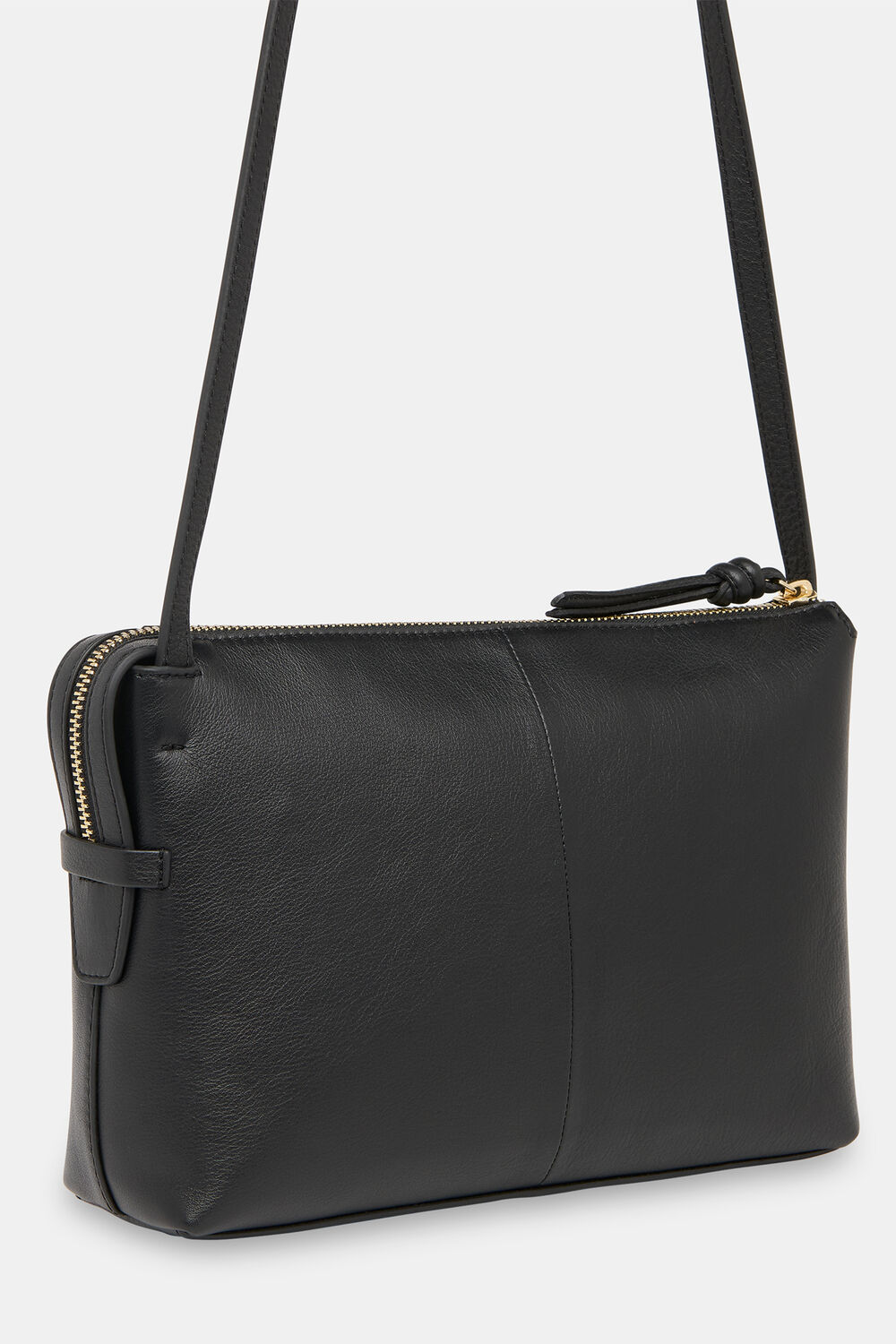 Black Kaia Zip Top Crossbody Bag