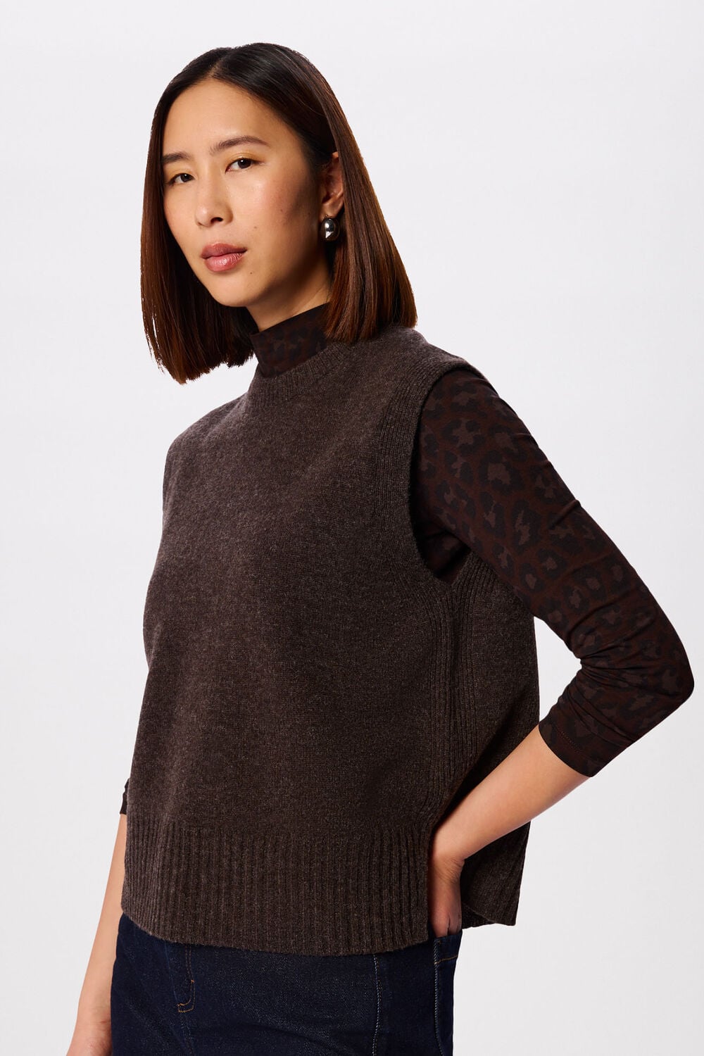 Animal Roll Neck Top