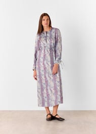 Mottled Snake Print Midi Dress