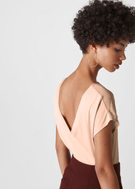 V Neck Silk Front Top