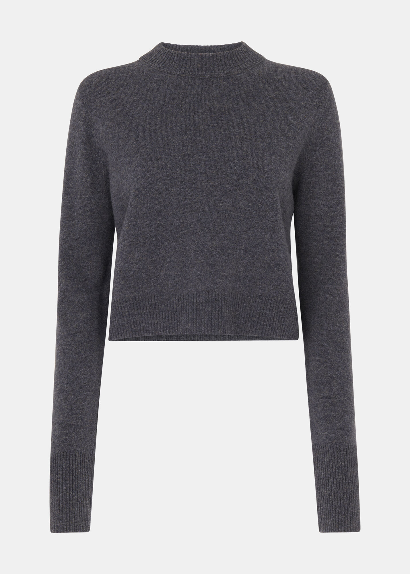 Dark Grey Wool Cropped Sweater WHISTLES