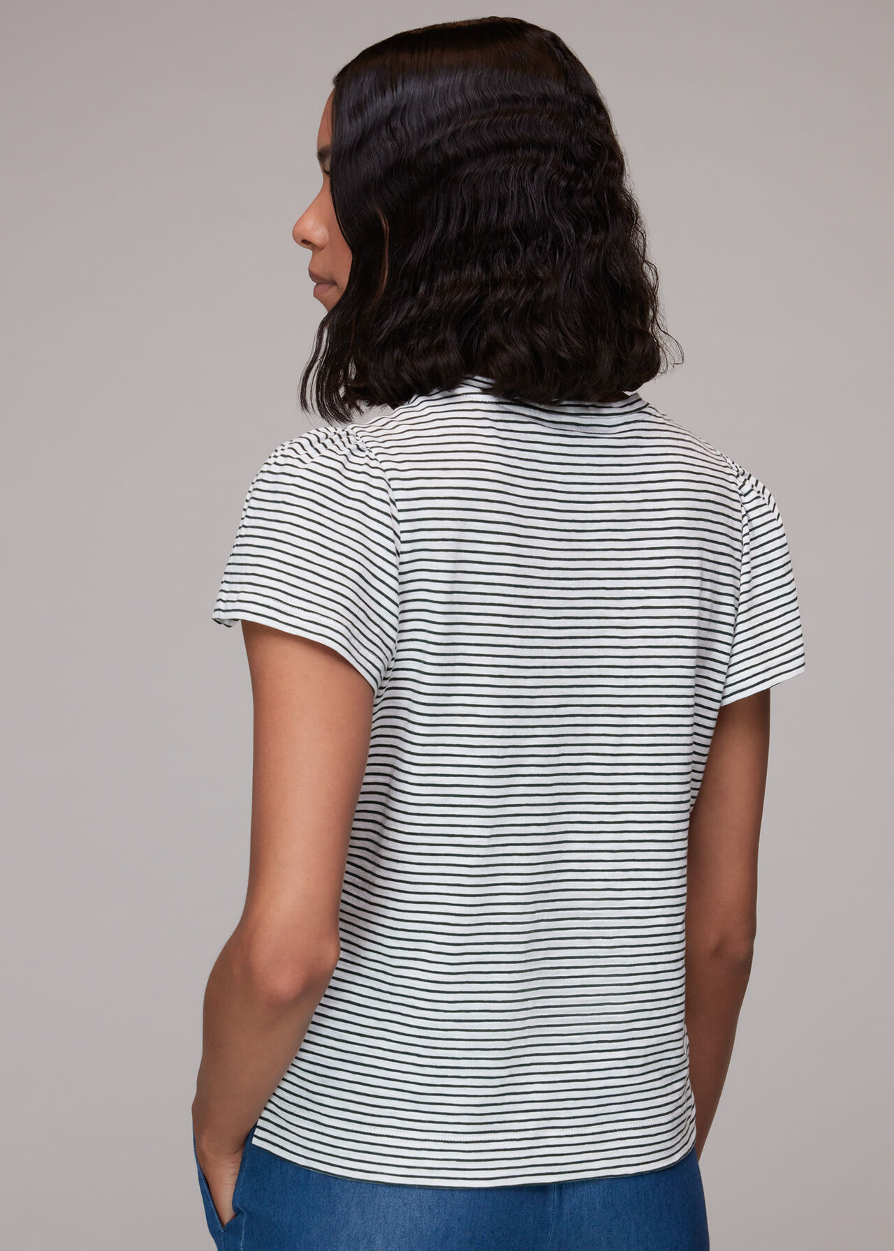 Cotton Frill Stripe T Shirt