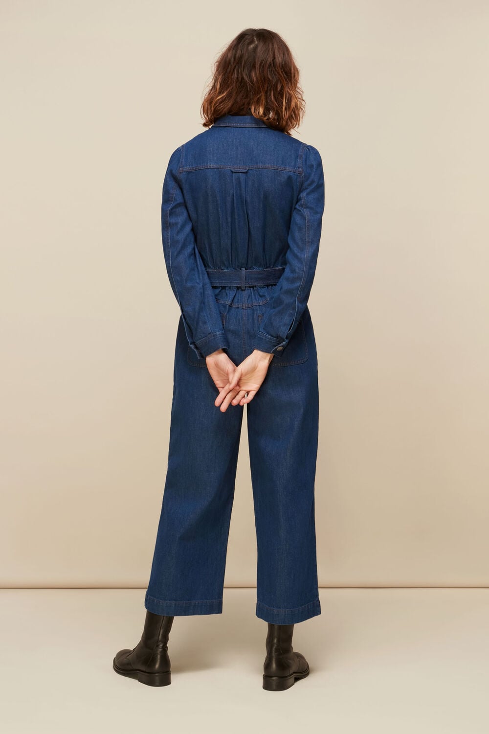 Denim Belted Jumpsuit