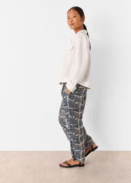 Petite Hatch Squares Cropped Trouser