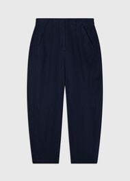 Petite Linen Barrel Leg Trouser