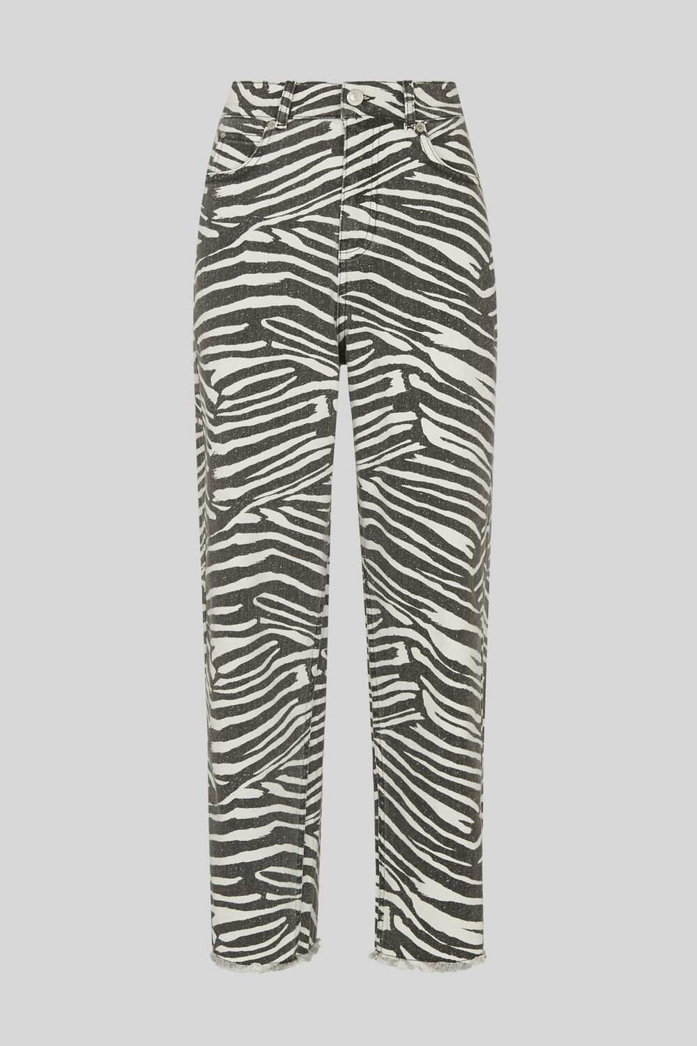 Zebra High Waist Barrel Jean Zebra Print