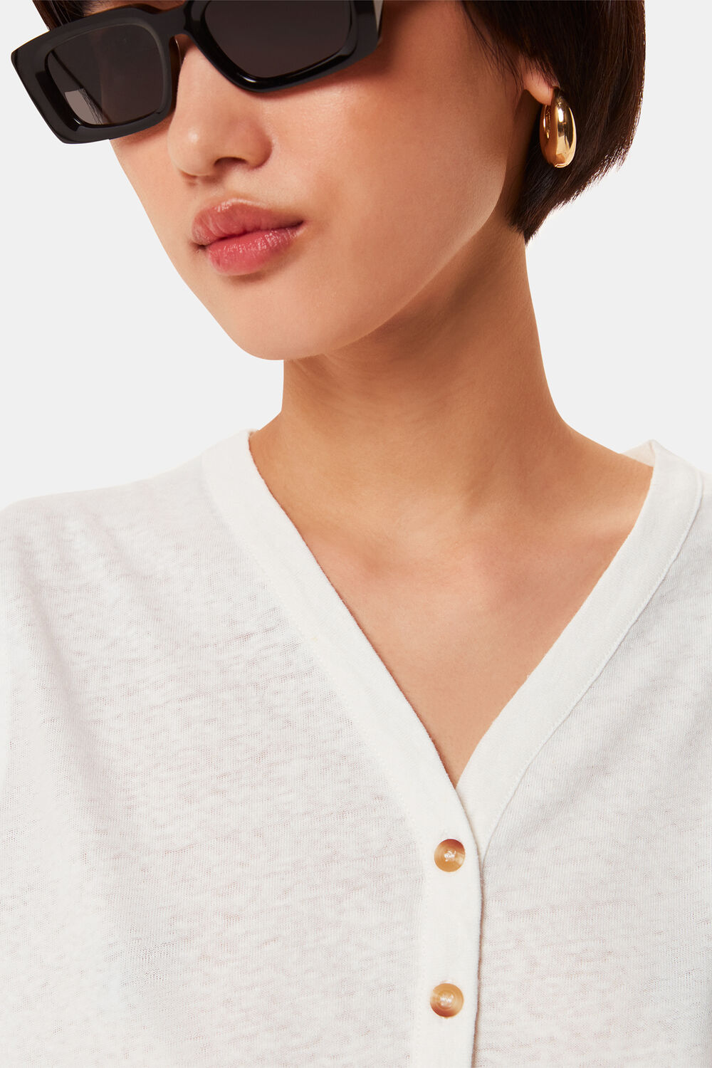 Linen Button Front Tank