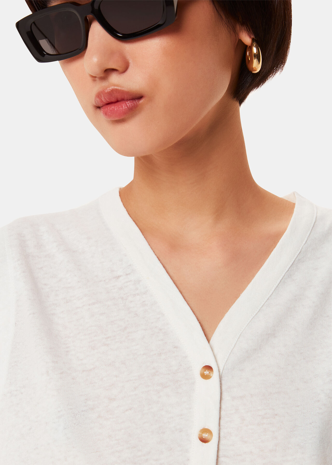 Linen Button Front Tank