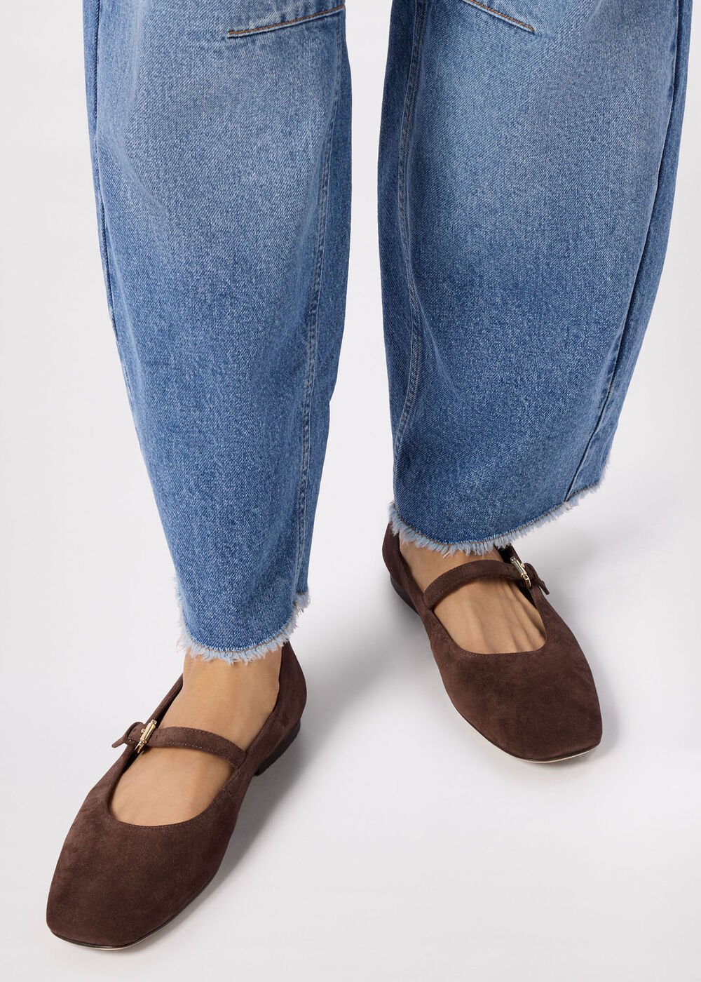 Suede Mary Jane Ballet Pump