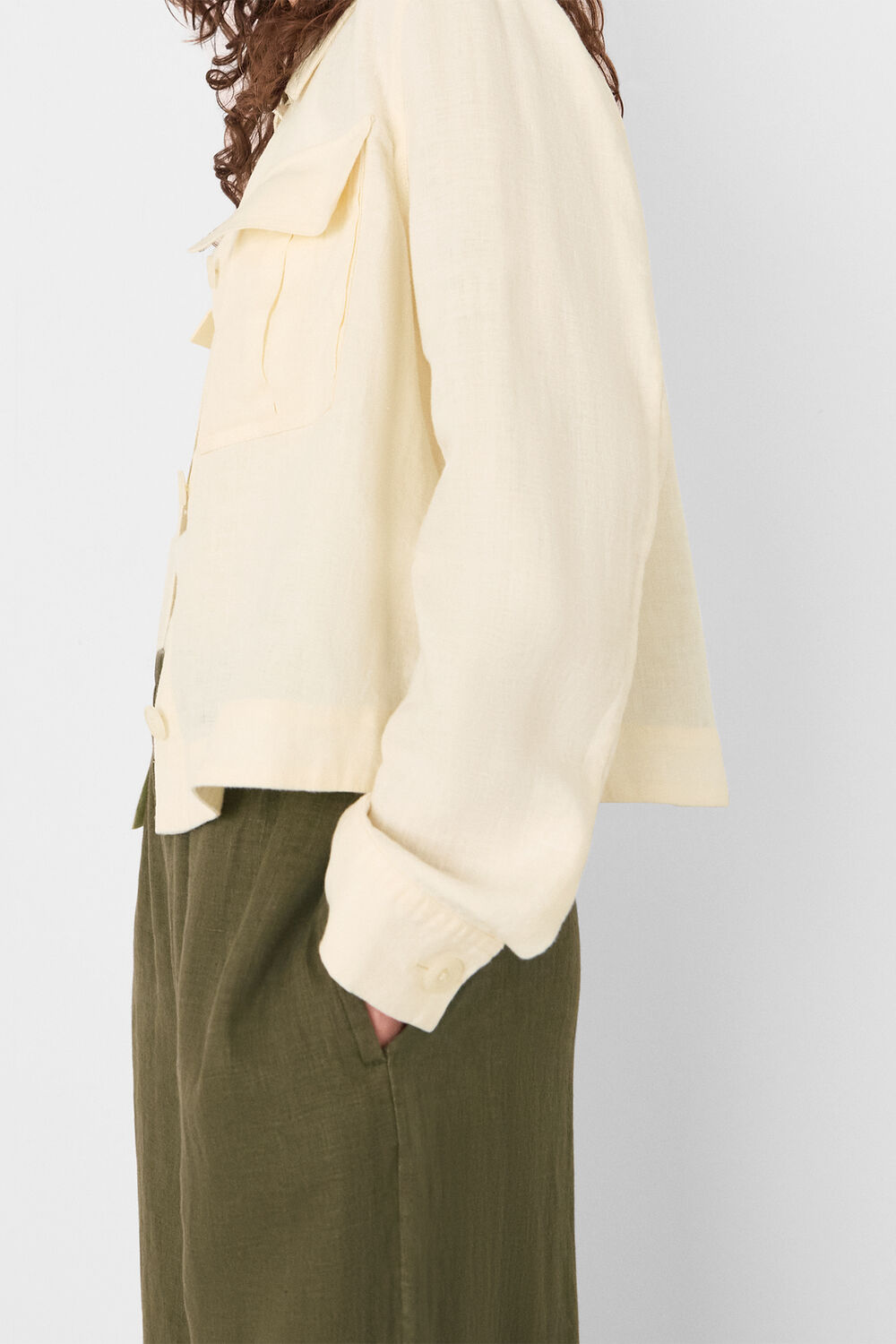 Ivory Abby Linen Casual Jacket
