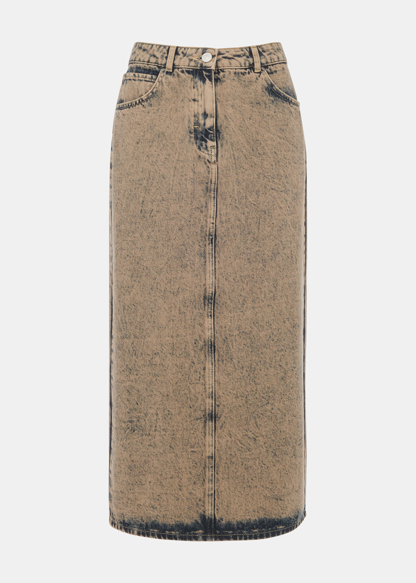 Acid Wash Midi Denim Skirt main image 1